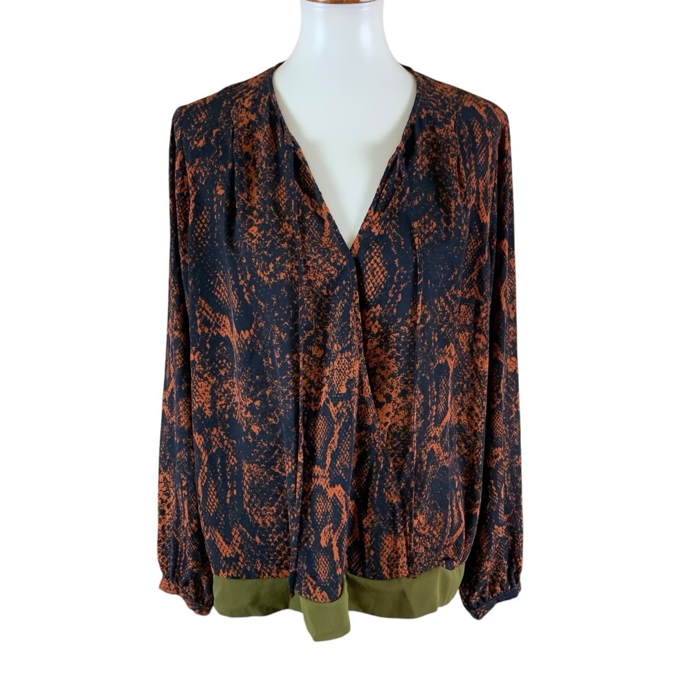 Cabi Snakeskin‎ Animal Print Grunge Blouse Minimalist Officecore Large